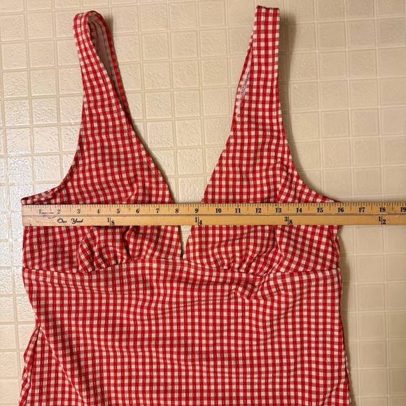 Shade & Shore Red Gingham One-Piece Swimsuit Size XL - Picture 5 of 6